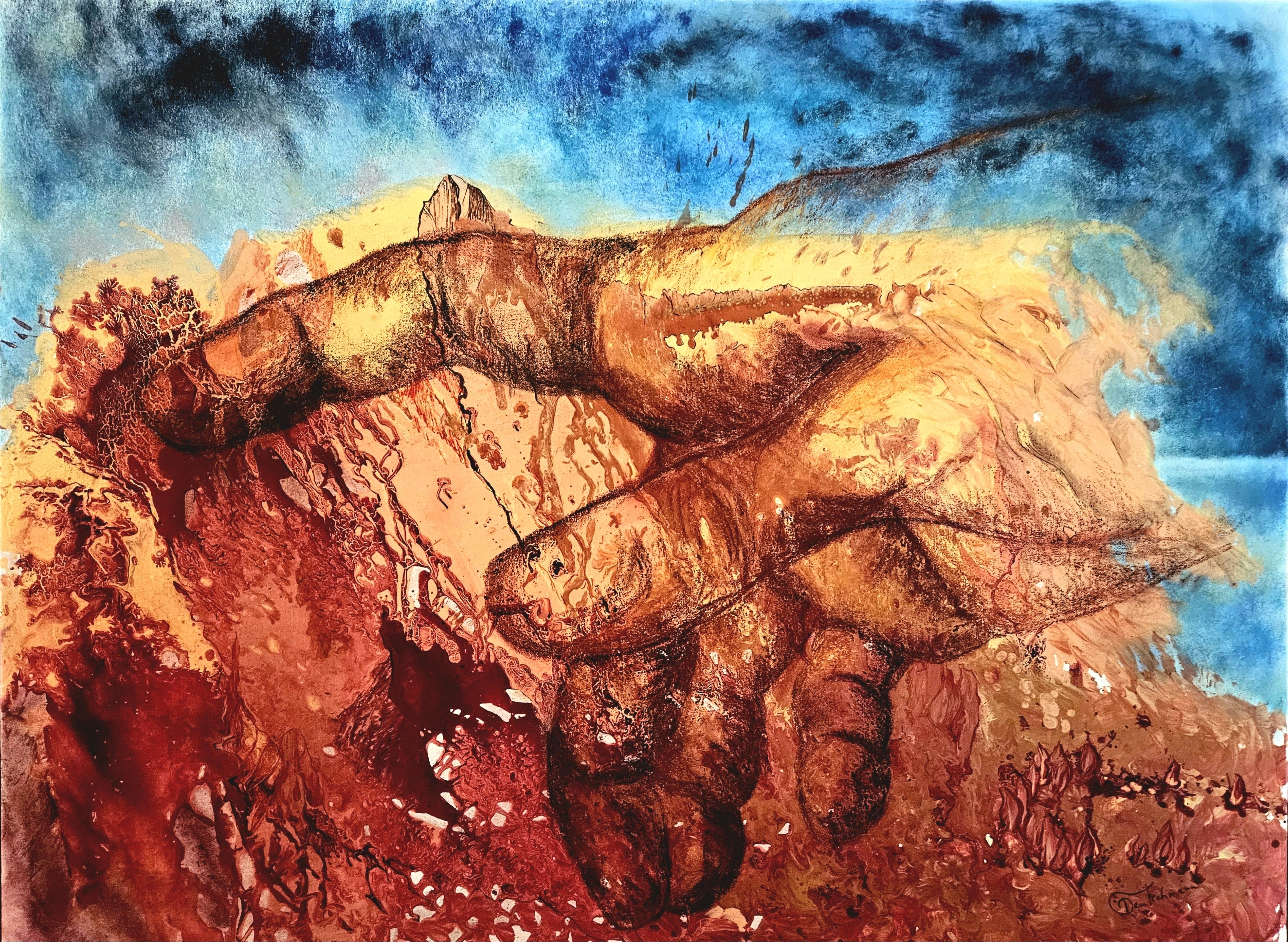 Original-Kunstwerk: "Warten auf Godot", 90 x 120 cm