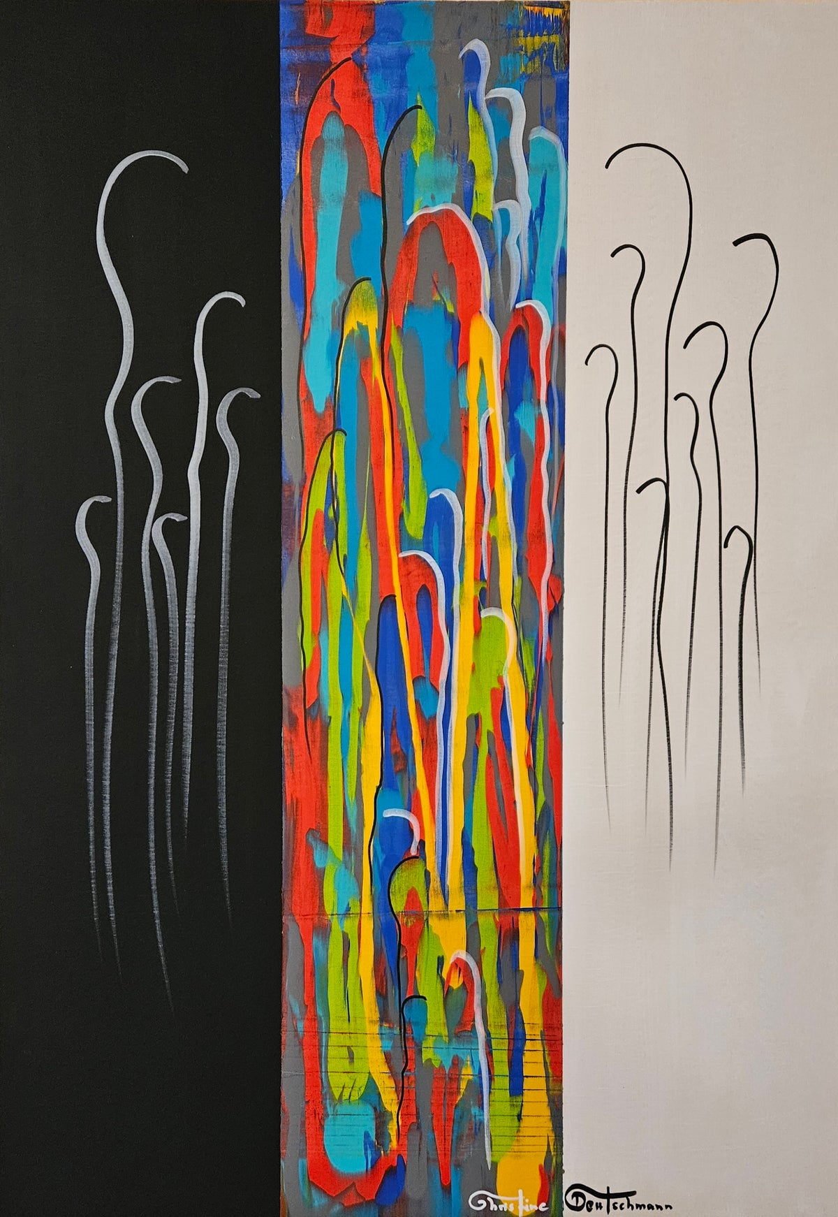 Die Essenz des Seins von Christine Deutschmann, abstraktes Gemälde, Acryl auf Holz