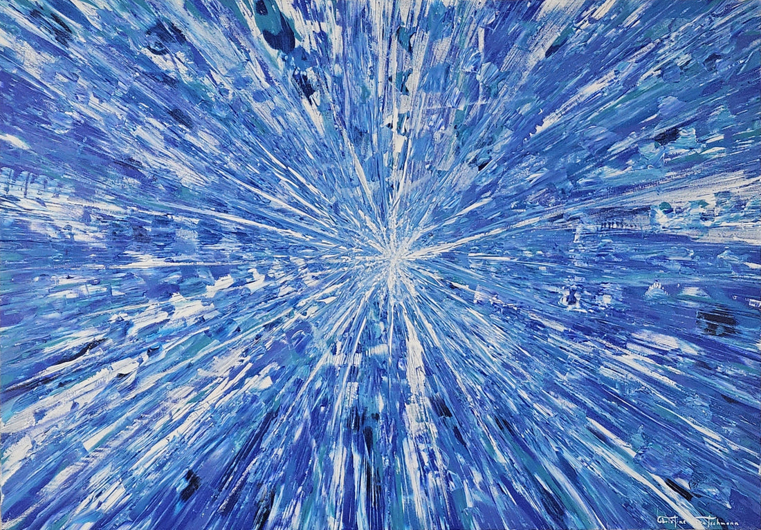 Kunstwerk: "Flow - Die Energie des Universums", Premium Leinwand-Druck