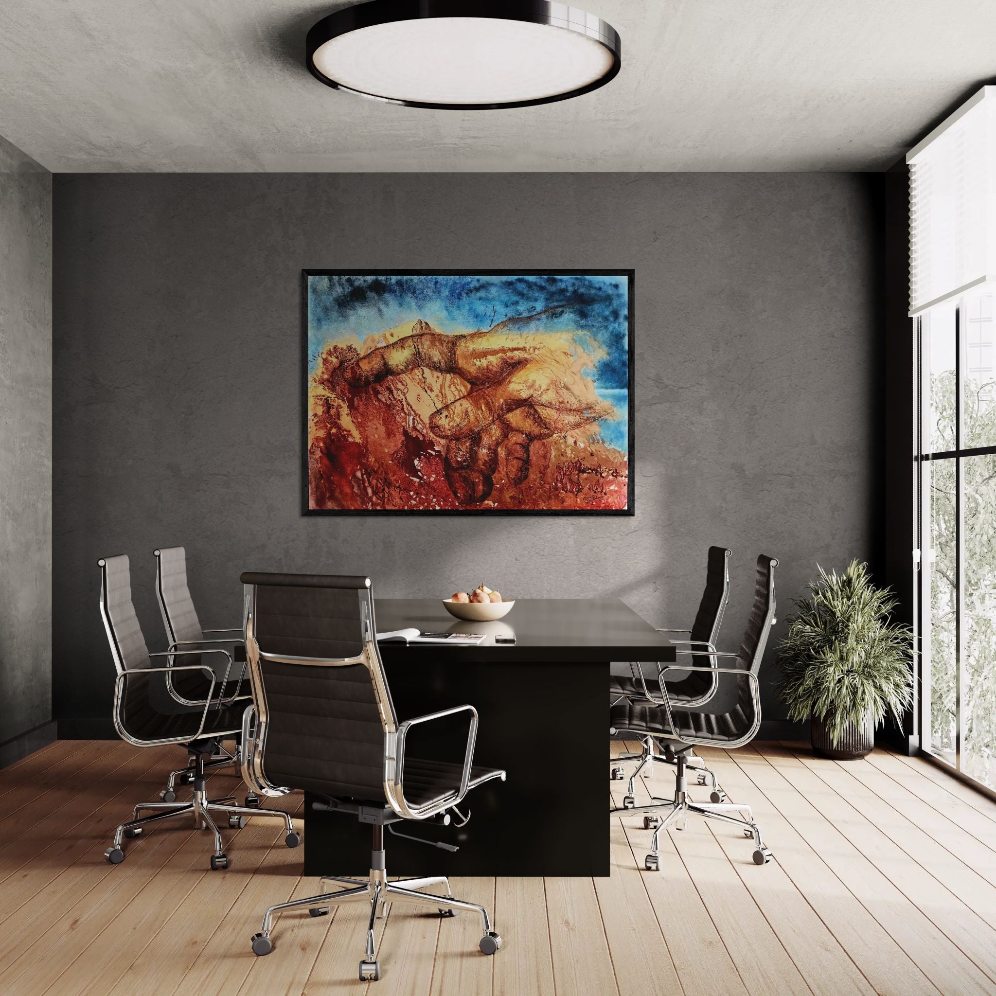 Original-Kunstwerk: "Warten auf Godot", 90 x 120 cm