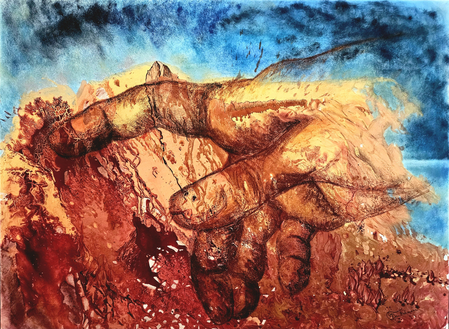 Original-Kunstwerk: "Warten auf Godot", 90 x 120 cm