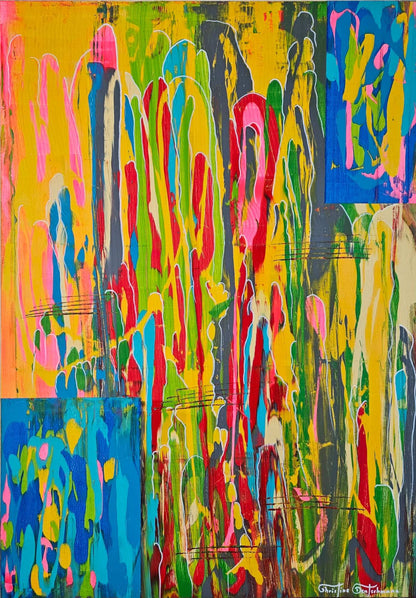 Die Unbeugsamen Nr. 3 von Christine Deutschmann, abstraktes Gemälde, Kunstdruck auf Leinwand