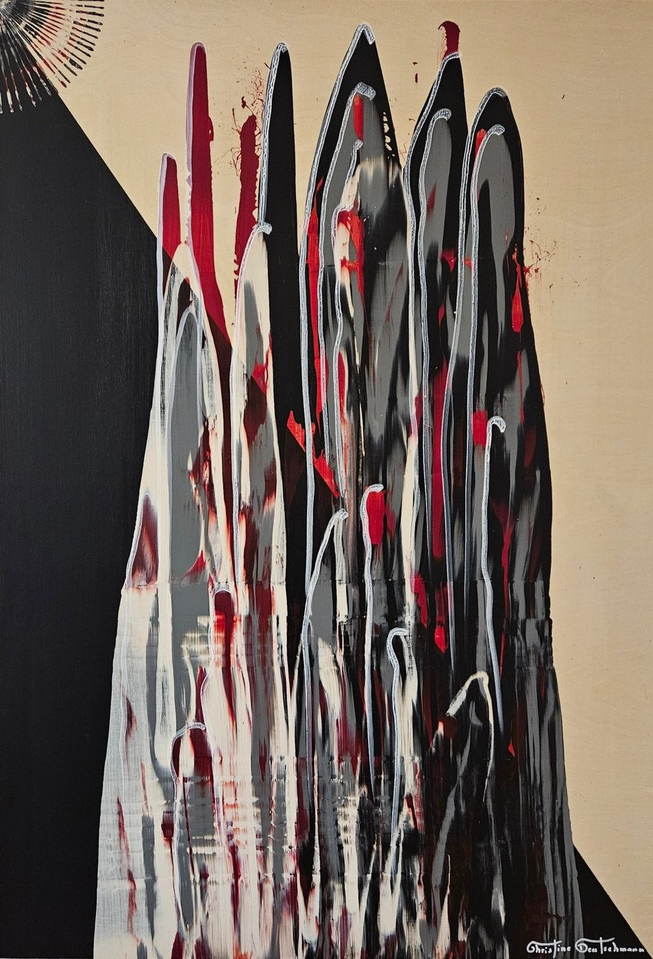 Harmonie der Gegensätze 1 von Christine Deutschmann, abstraktes Gemälde, Acryl auf Holz