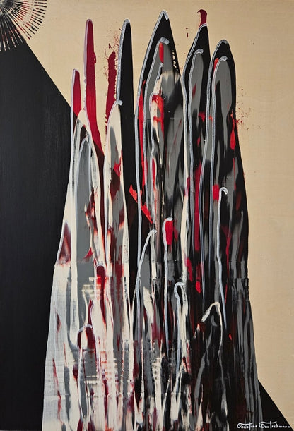 Harmonie der Gegensätze 1 von Christine Deutschmann, abstraktes Gemälde, Acryl auf Holz