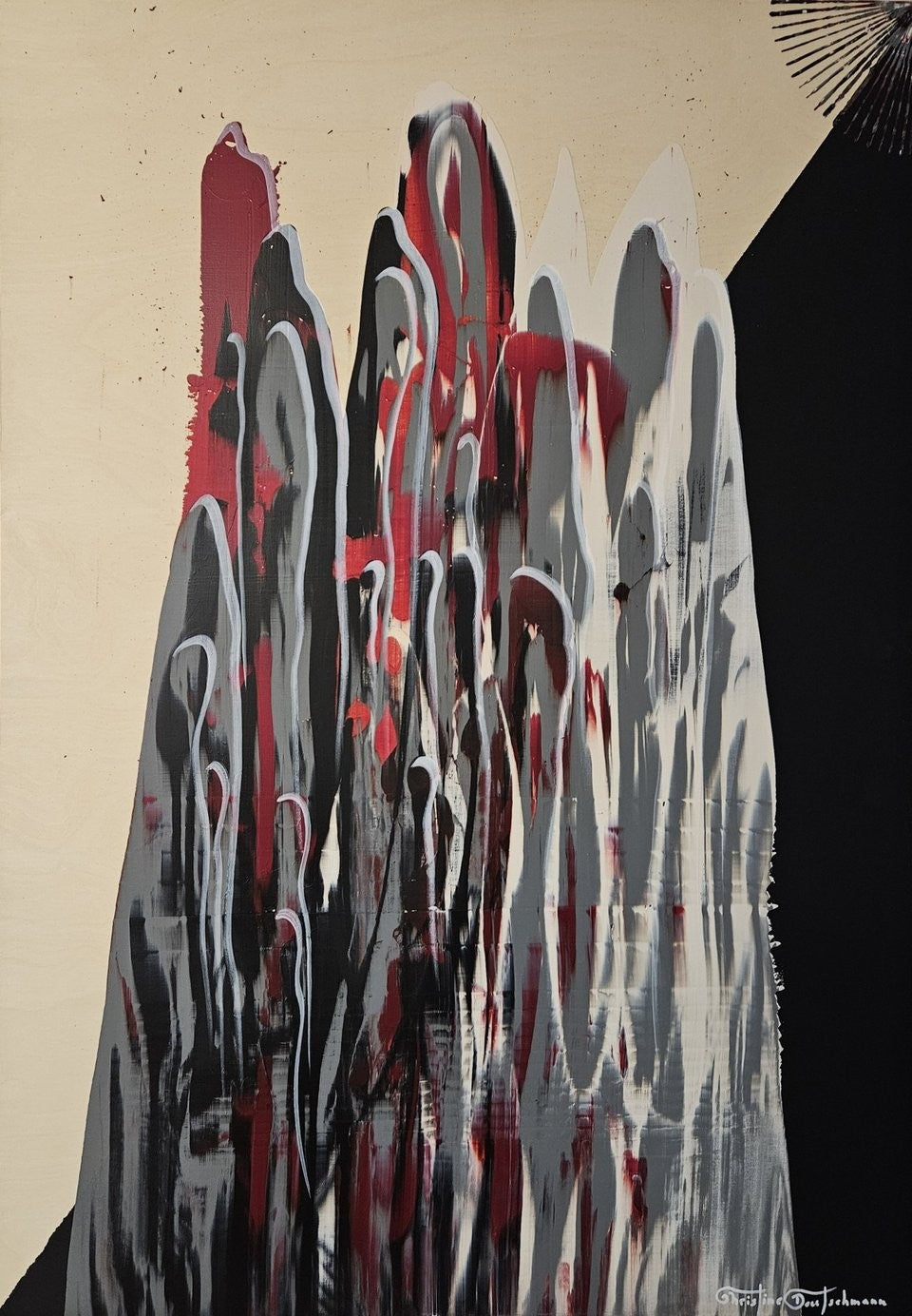 Harmonie der Gegensätze 2 von Christine Deutschmann, abstraktes Gemälde, Acryl auf Holz