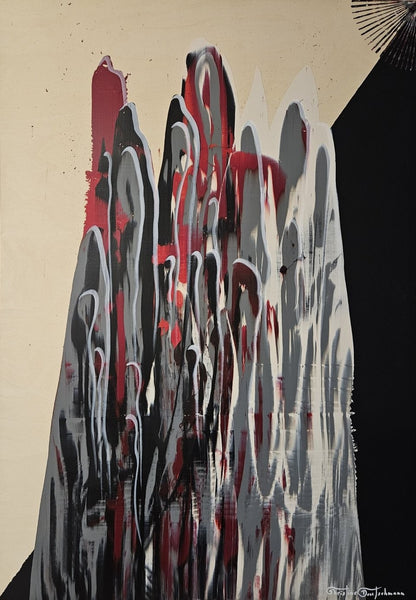 Harmonie der Gegensätze 2 von Christine Deutschmann, abstraktes Gemälde, Acryl auf Holz
