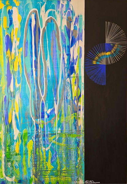 Tiefe Verbundenheit von Christine Deutschmann, abstraktes Gemälde, Kunstdruck auf Leinwand